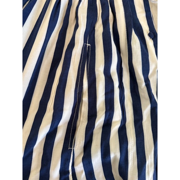 Eva Mendes Striped Maxi Skirt XL Navy White Flowy Tassel Tie Waist - Picture 5 of 7
